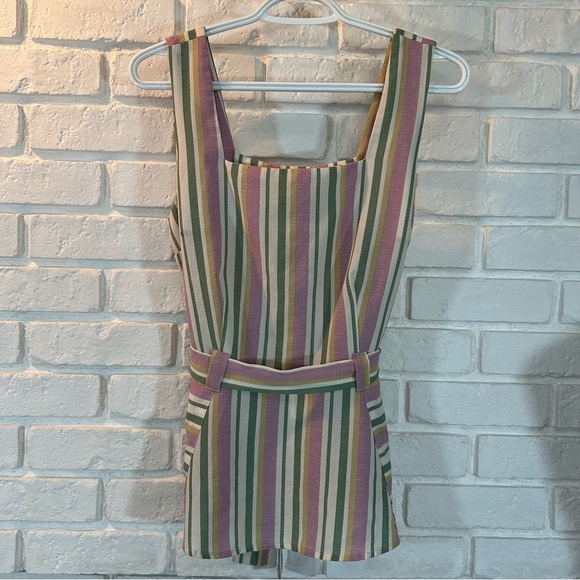 Pastel Sleeveless Top with Peplum and Tie Detail and square neckline Size L - Picture 11 of 14